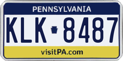 PA license plate KLK8487