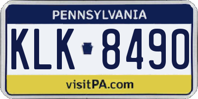 PA license plate KLK8490