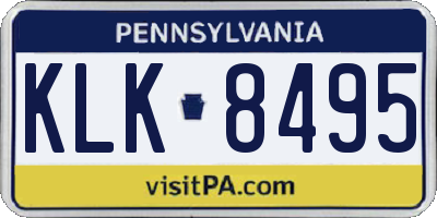 PA license plate KLK8495