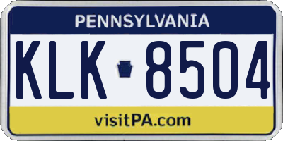 PA license plate KLK8504
