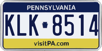 PA license plate KLK8514