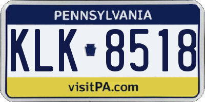 PA license plate KLK8518