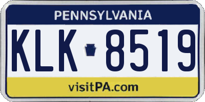 PA license plate KLK8519