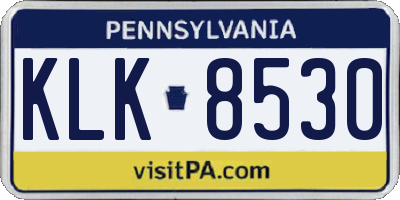 PA license plate KLK8530