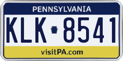 PA license plate KLK8541