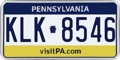 PA license plate KLK8546