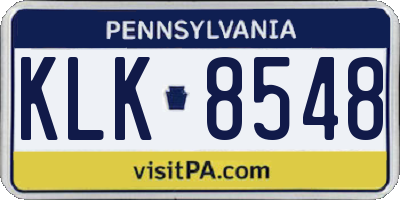 PA license plate KLK8548