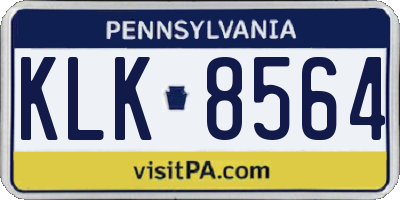PA license plate KLK8564