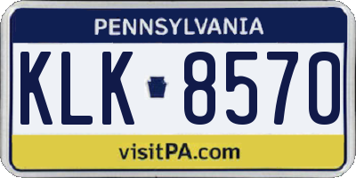 PA license plate KLK8570