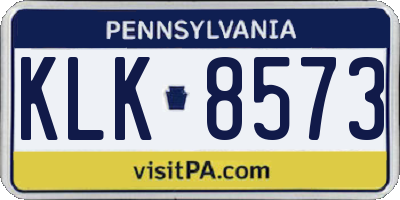 PA license plate KLK8573