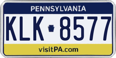 PA license plate KLK8577