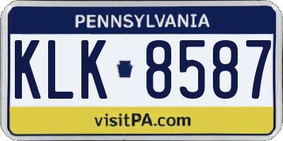 PA license plate KLK8587