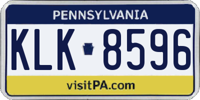 PA license plate KLK8596