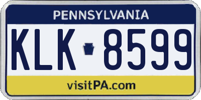PA license plate KLK8599