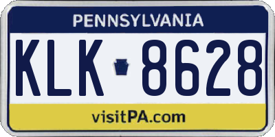 PA license plate KLK8628