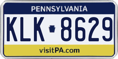 PA license plate KLK8629