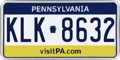 PA license plate KLK8632