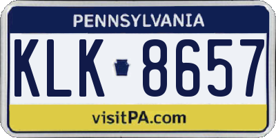 PA license plate KLK8657