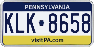 PA license plate KLK8658