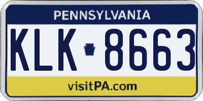 PA license plate KLK8663