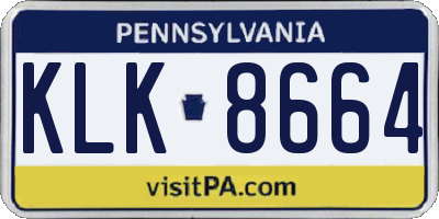 PA license plate KLK8664
