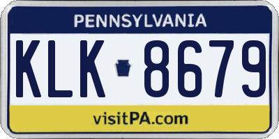 PA license plate KLK8679
