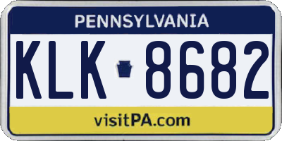PA license plate KLK8682