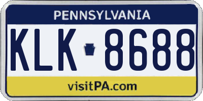 PA license plate KLK8688