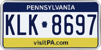 PA license plate KLK8697