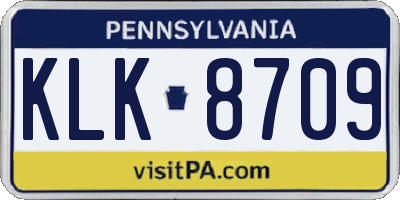 PA license plate KLK8709