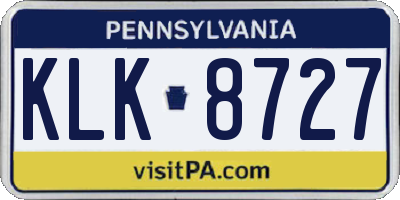 PA license plate KLK8727
