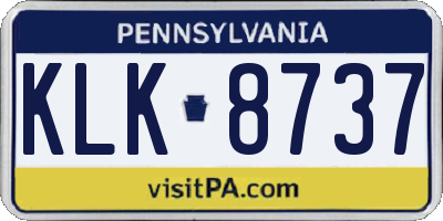 PA license plate KLK8737