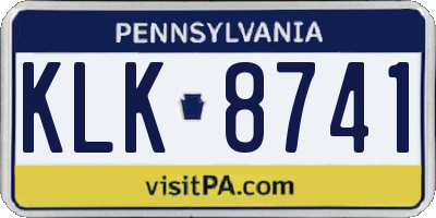 PA license plate KLK8741