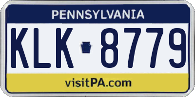 PA license plate KLK8779