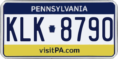 PA license plate KLK8790