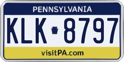 PA license plate KLK8797