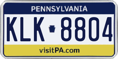 PA license plate KLK8804