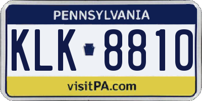 PA license plate KLK8810