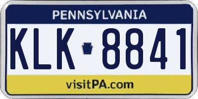 PA license plate KLK8841