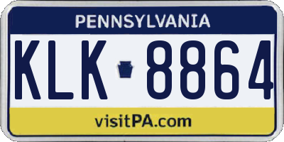 PA license plate KLK8864