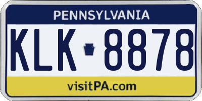 PA license plate KLK8878