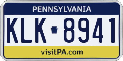 PA license plate KLK8941