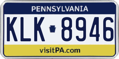 PA license plate KLK8946