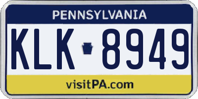 PA license plate KLK8949