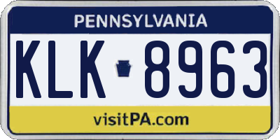 PA license plate KLK8963