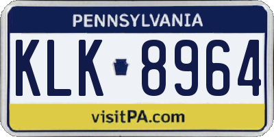 PA license plate KLK8964