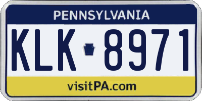 PA license plate KLK8971