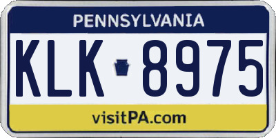 PA license plate KLK8975