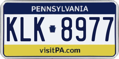 PA license plate KLK8977