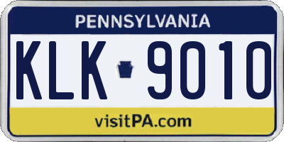 PA license plate KLK9010